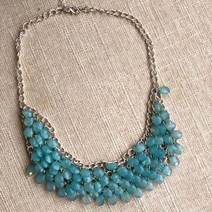 Silver and light blue necklace